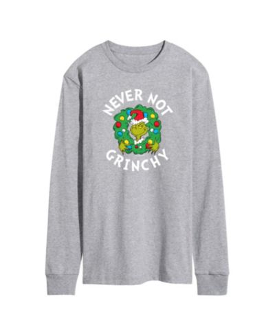 AIRWAVES Мужская футболка с длинным рукавом с графическим принтом The Grinch Never Not Grinchy