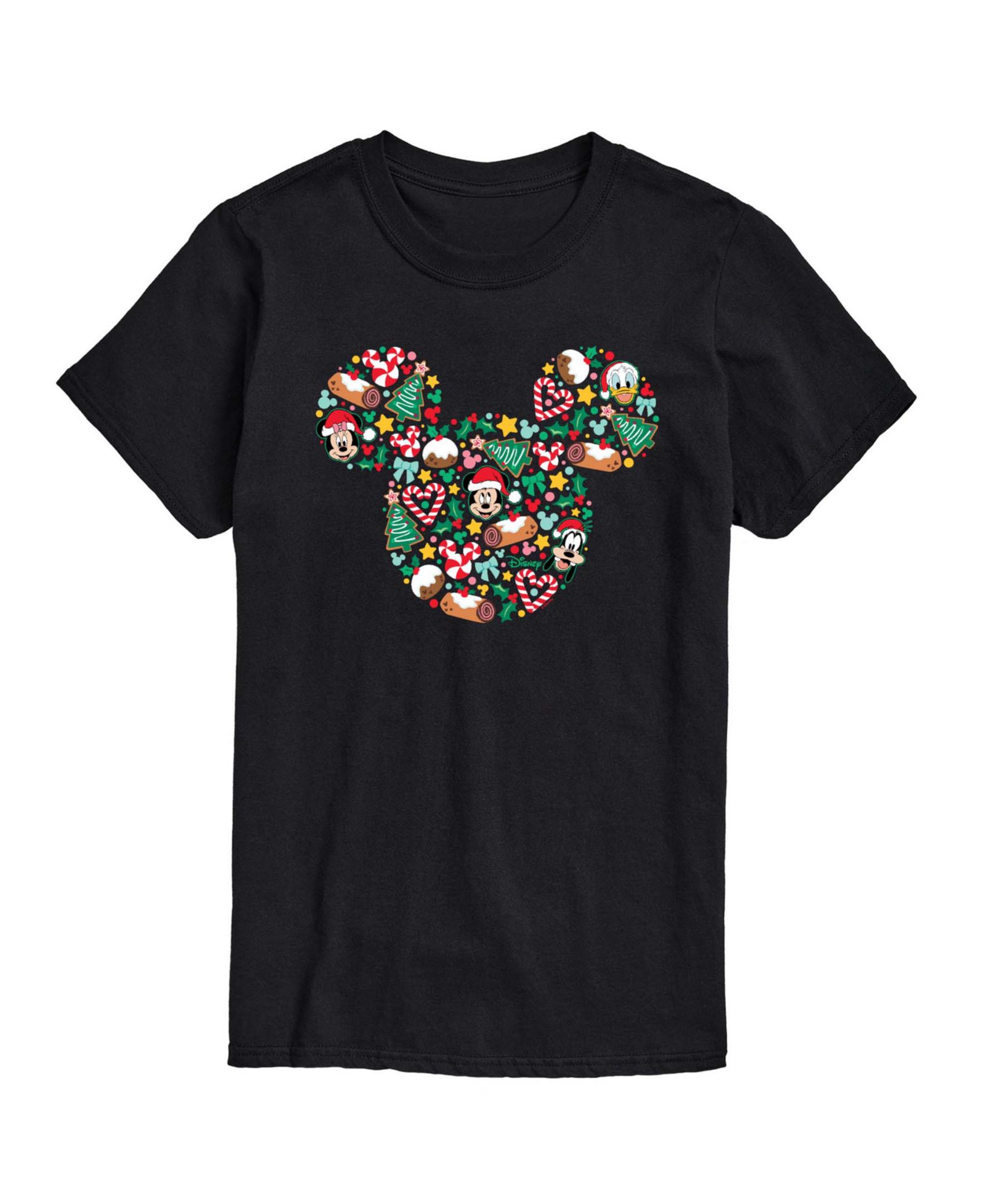 AIRWAVES Мужская футболка Disney Mickey Silhouette Christmas с коротким рукавом