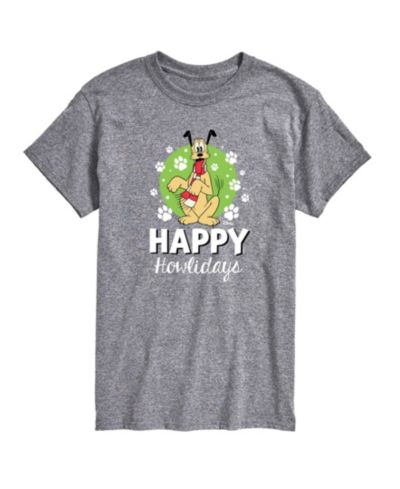 AIRWAVES Men's Happy Howlidays Pluto Short-Sleeve Graphic T-Shirt