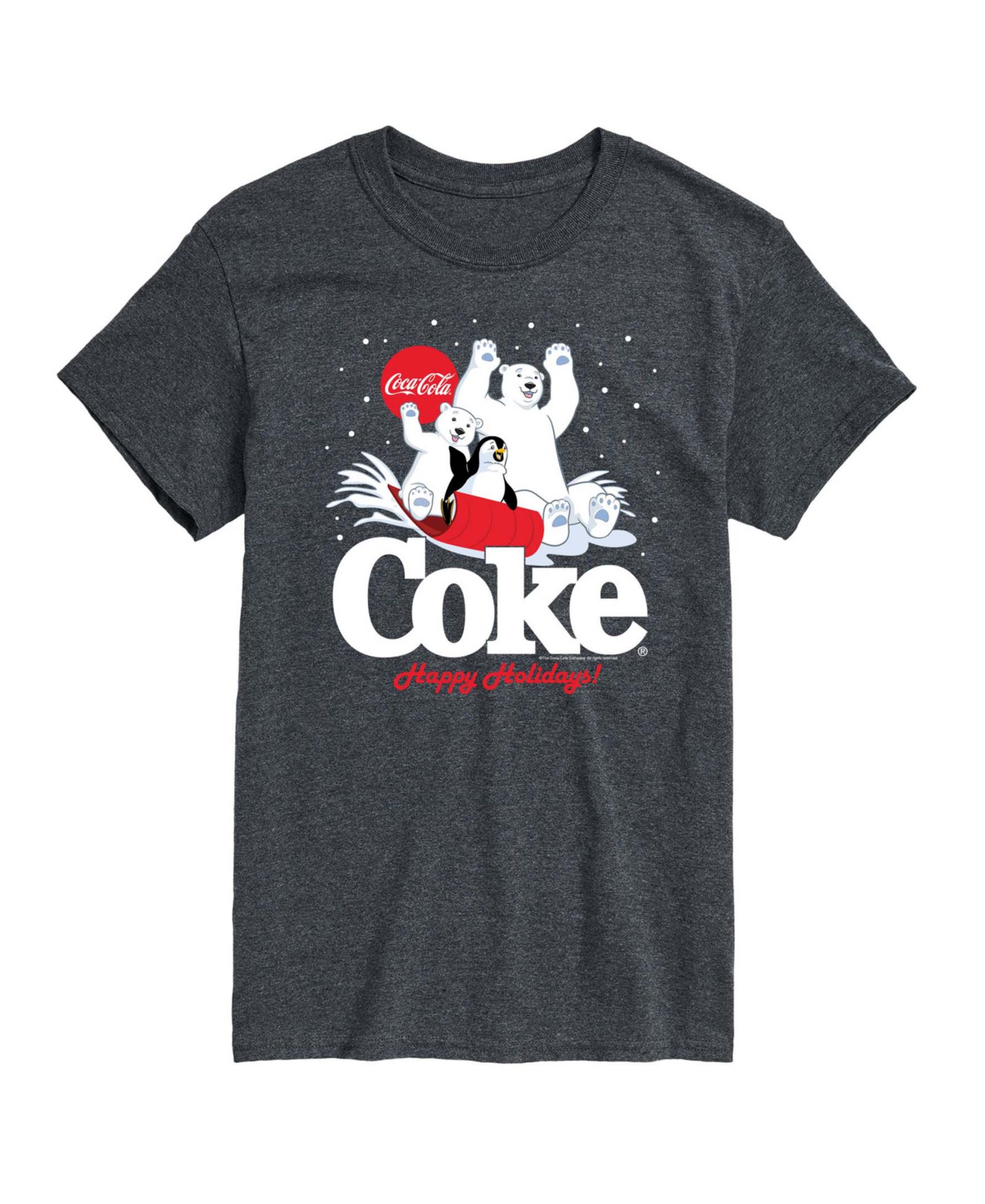 Мужская футболка AIRWAVES Men's Coca-Cola Happy Holidays Sledding Short-Sleeve Graphic
