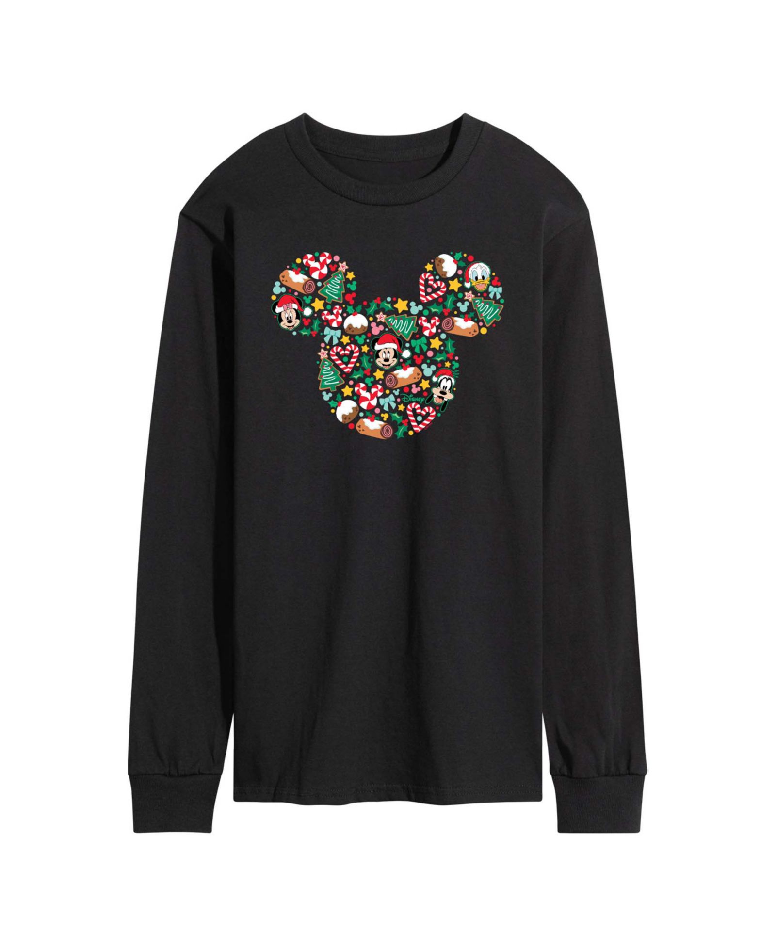 Мужская футболка AIRWAVES Disney Mickey Silhouette Christmas с длинным рукавом