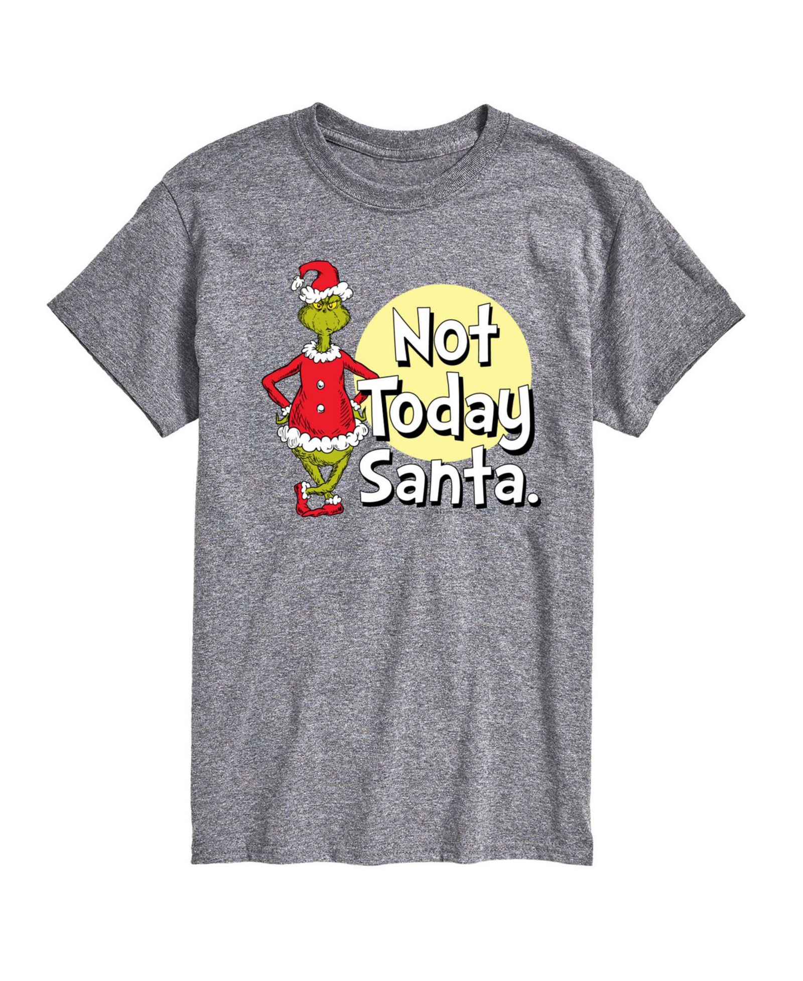 AIRWAVES Men's The Grinch Not Today Santa Short-Sleeve Graphic T-Shirt