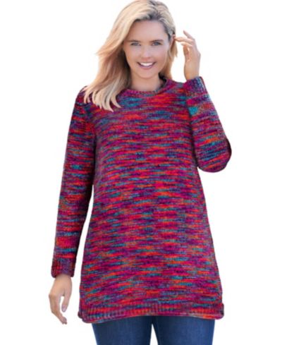 Woman Within Women's Plus Size Crewneck Chenille Sweater