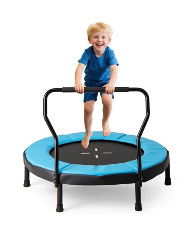 Gymax 40'' Trampoline for Kids Indoor/Outdoor Fitness Trampoline w/ Foam Handlebar