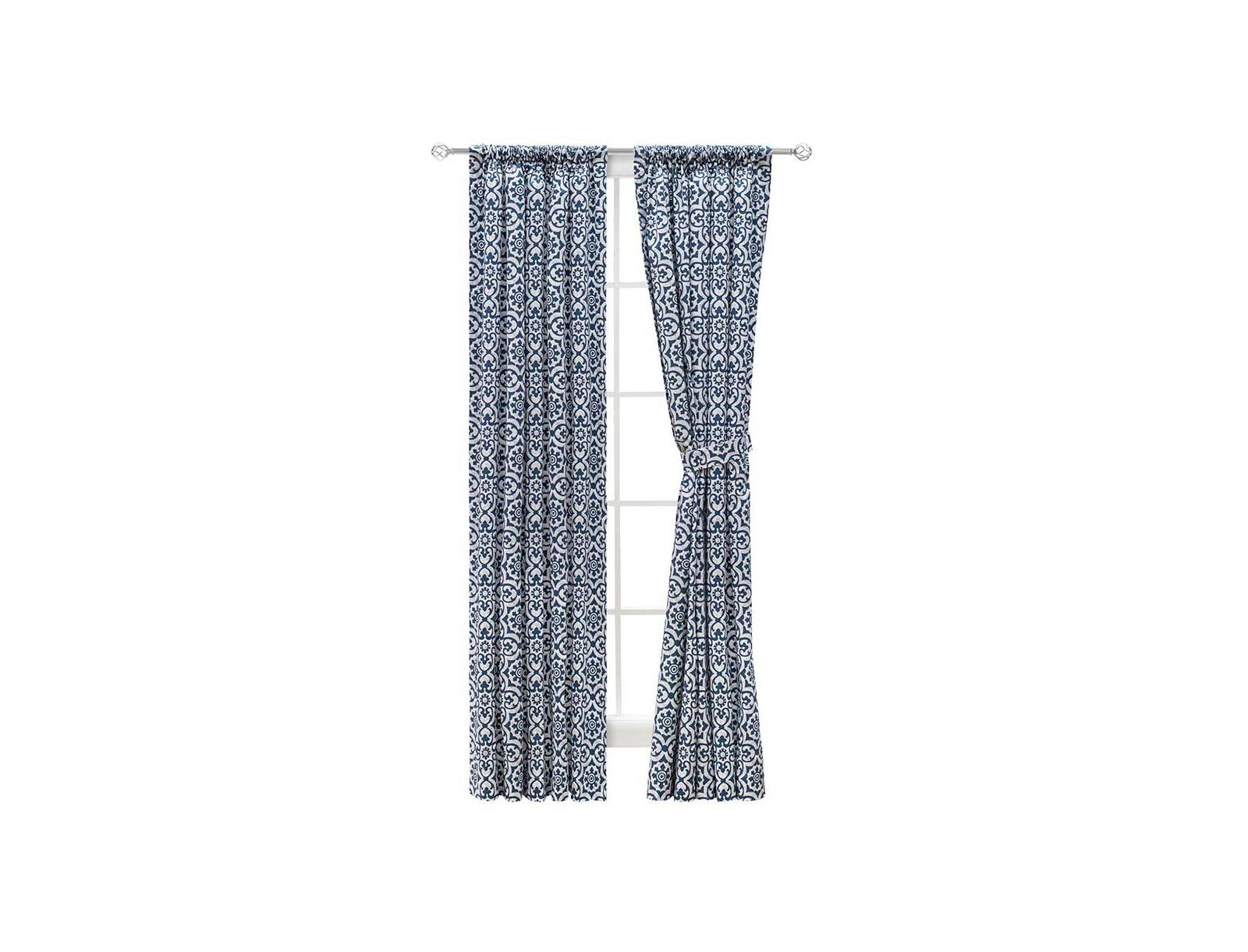 Ellis Curtain шторы Athens с принтом плитки и карманом для штанги 3"
