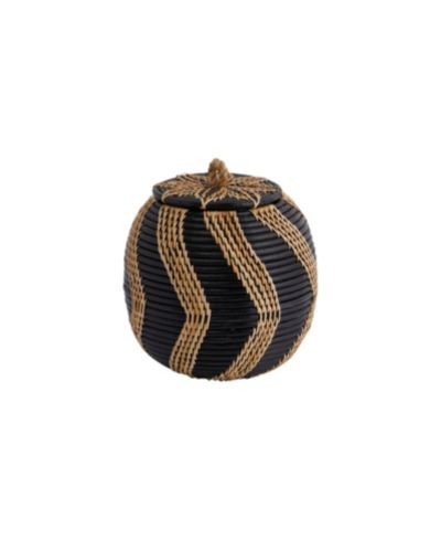 Декоративная корзина для хранения Storied Home Handwoven Rattan с крышкой