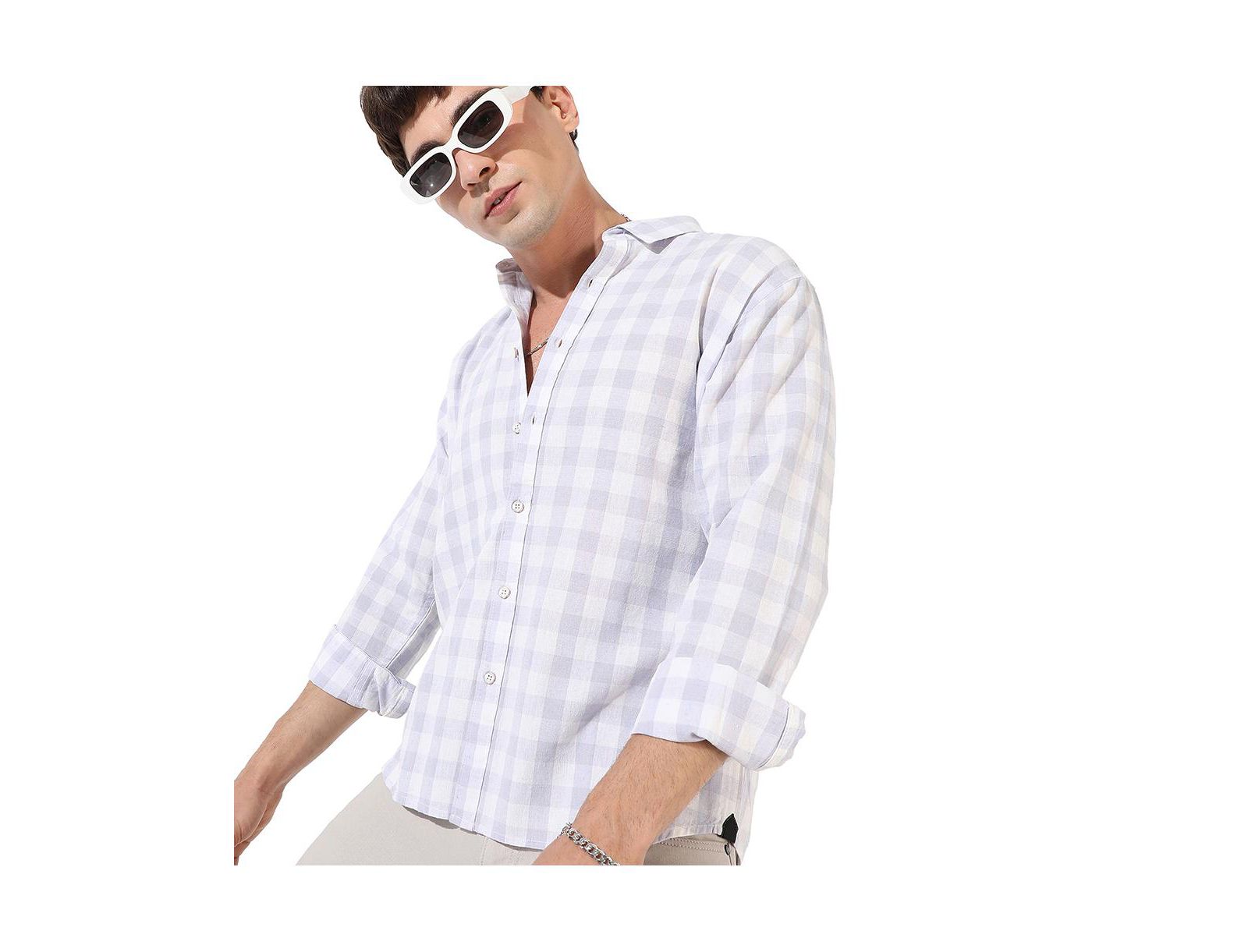 Campus Sutra Men's Checkered Regular Fit Casual Shirt