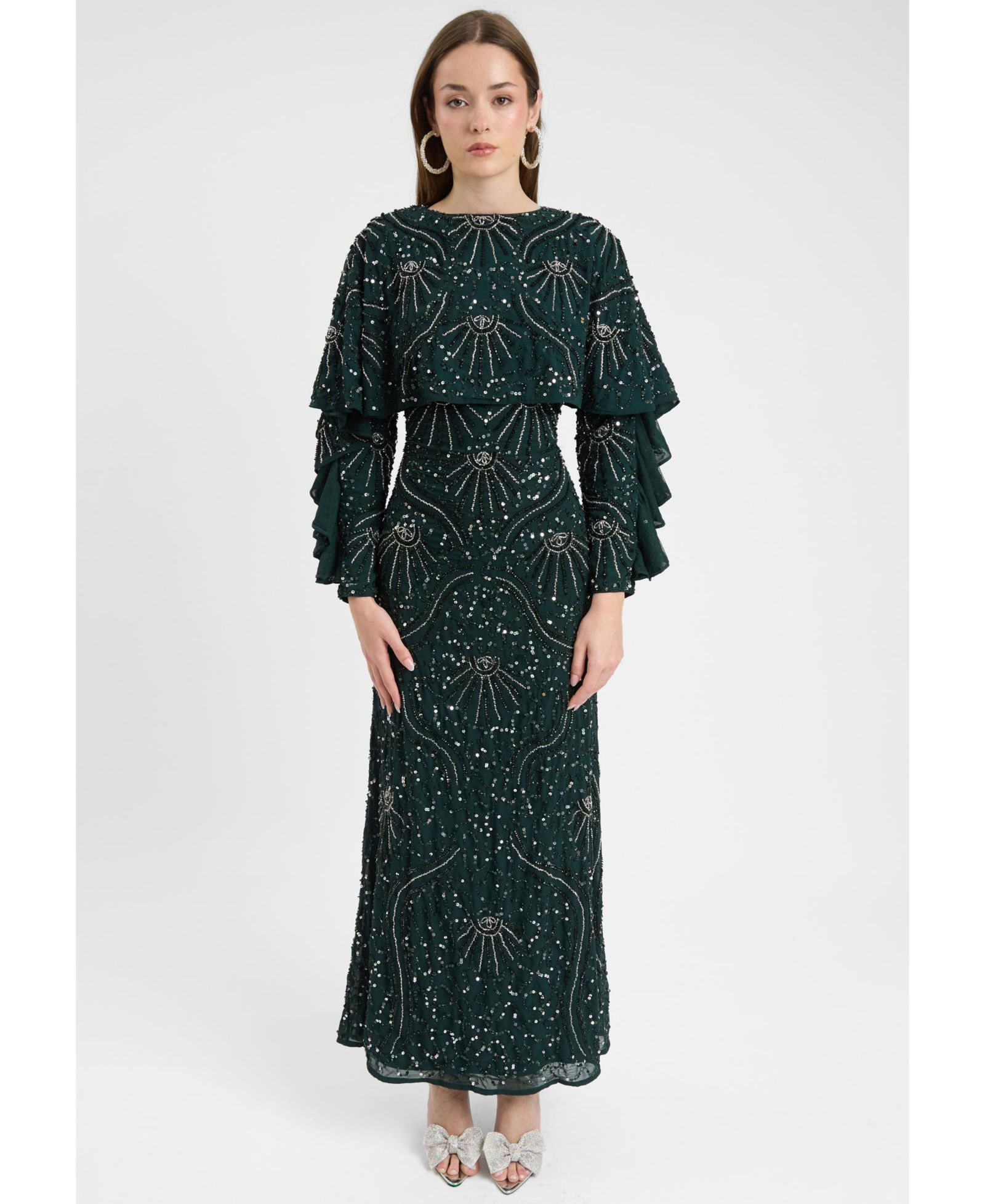 Женское платье Maryisa Modest Embellished Sequin Beaded