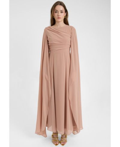 Maryisa Women's Modest Chiffon Dress Maxi With Wrap Style Top