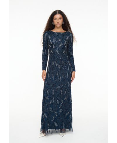 Женское вечернее платье Maryisa Modest Embellished Sequin Beaded Maxi