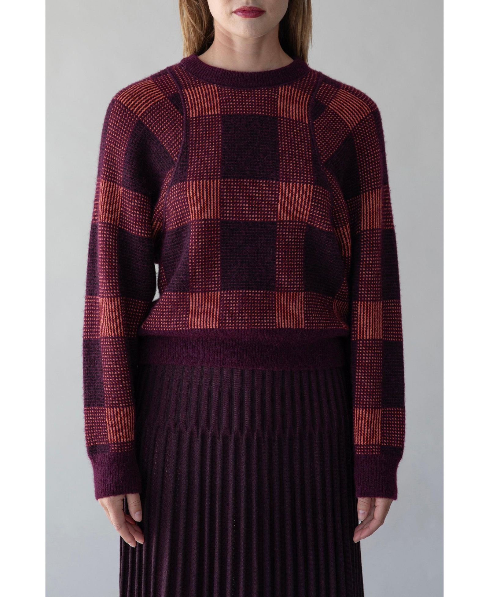SSKEIN Women's Tartine Plaid Pullover Sweaters