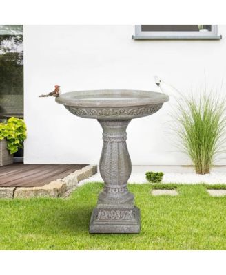 Декоративная купальня для птиц SunJet 23.8 Inch Concrete с резным пьедесталом