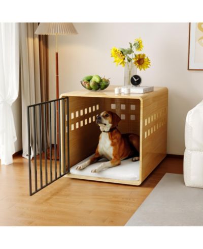 Dog Crate for Medium and Small, Solid Wood Puppy Crates, Dog Kennel Indoor with Door, Pet House