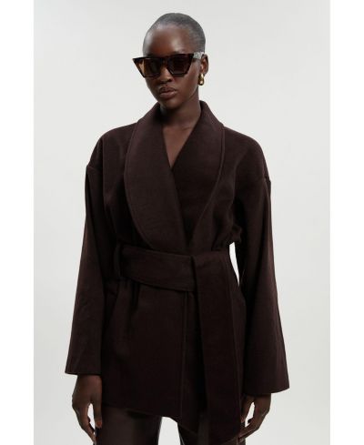 Женское шерстяное укороченное пальто Karen Millen