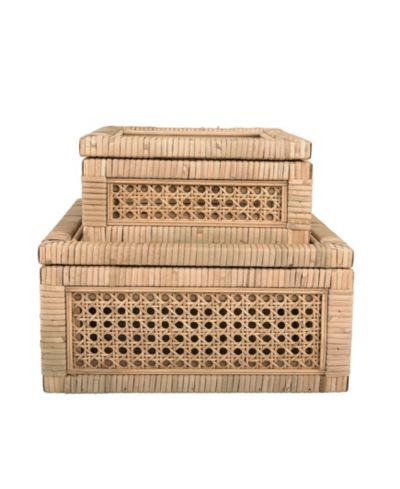 Storied Home Set of 2 Sizes Modern Decorative Rectangle Display Boxes with Glass Top