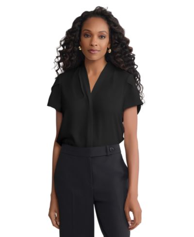 Блузка Jones New York Petite Petal-Sleeve