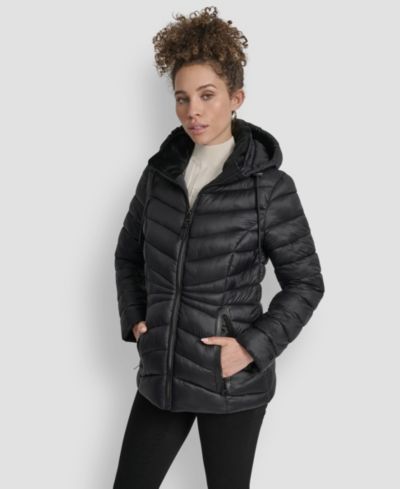 Женское пальто DKNY с застежкой-молнией