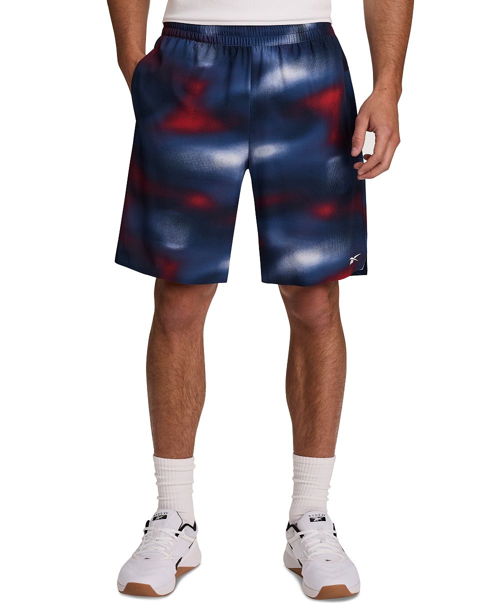 Reebok Men's Regular-Fit Ombre Print Athletic Shorts, 9" inseam