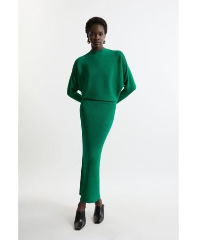 Karen Millen Women's Drape Knit Bat Wing Pencil Midi Dress