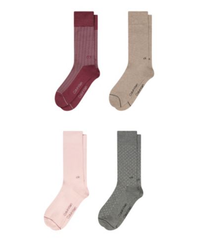 Мужские хлопковые носки Calvin Klein Men's Cotton Dress Crew, 4-Pack