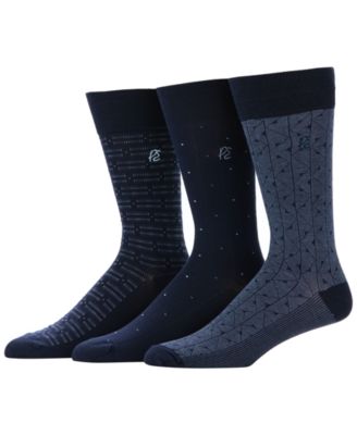 Perry Ellis Portfolio Men's Patterned Rib Mix Socks, 3-Pack