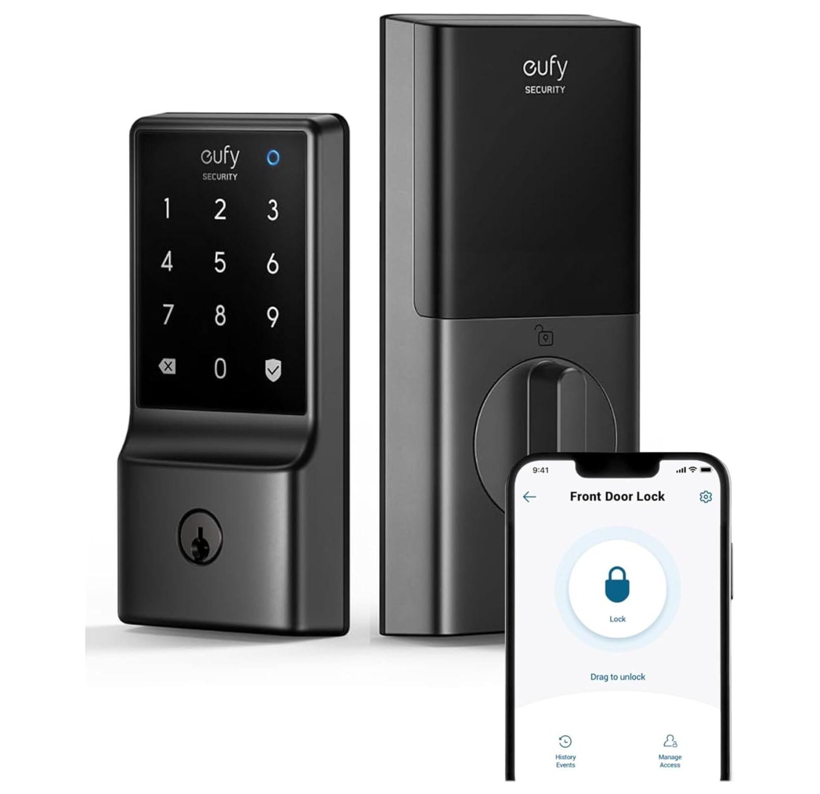eufy Security Smart Lock C210, Keyless Entry Door Lock, Built-in WiFi Deadbolt, Smart Door Lock, No Bridge Required, Easy Installation
