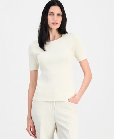 Tahari ASL Women's Short-Sleeve Sweater T-Shirt