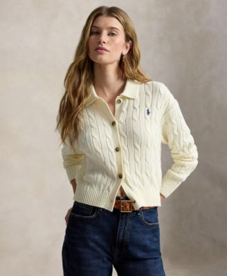 Polo Ralph Lauren Women's Polo Collar Long-Sleeve Cardigan