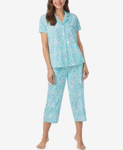 Cuddl Duds Women's Short-Sleeve Top and Cropped Pajama Pants, 2-Piece Set