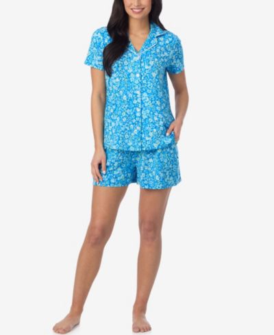 Cuddl Duds Women's Short-Sleeve Top and Pull-On Pajama Shorts, 2-Piece Set