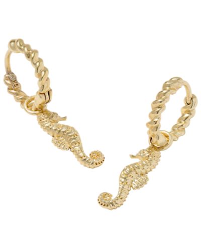 Kendra Scott Seahorse 14k Gold Over Brass Huggie Earrings