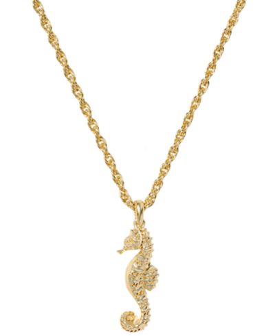 Kendra Scott Seahorse Short Pendant Necklace in 14k Gold Over Brass