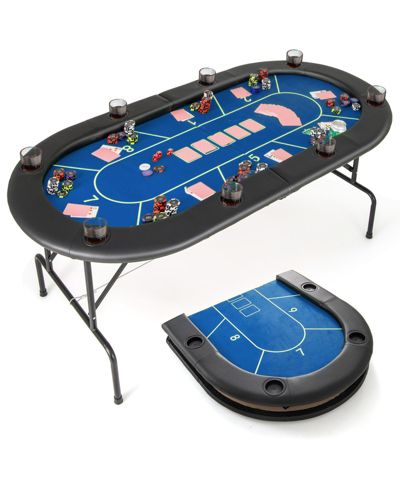 Складной стол для покера SUGIFT 72 x 36 x 30.5 Inch с 8 подстаканниками
