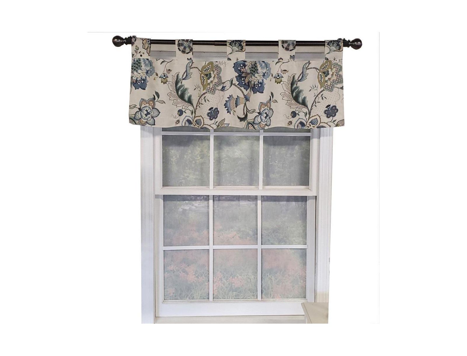 Занавеска RLF Home Ophelia Tab Valance, всесезонная, 4" Tab Valance, 45" x 15", Iris Blue