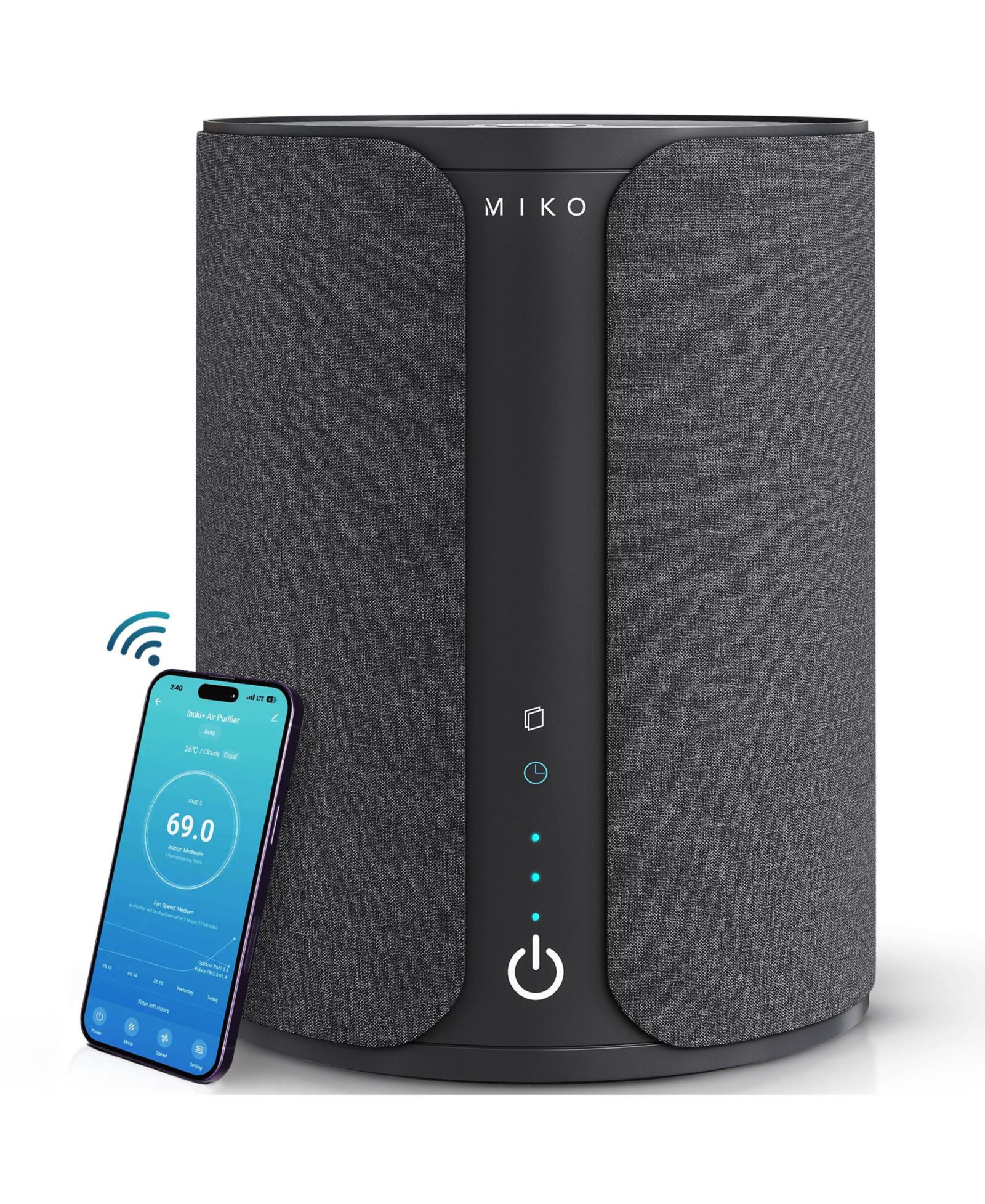 Miko Smart Home Air Purifier with App Control & Oil Diffuser - Covers up to 925 sq ft