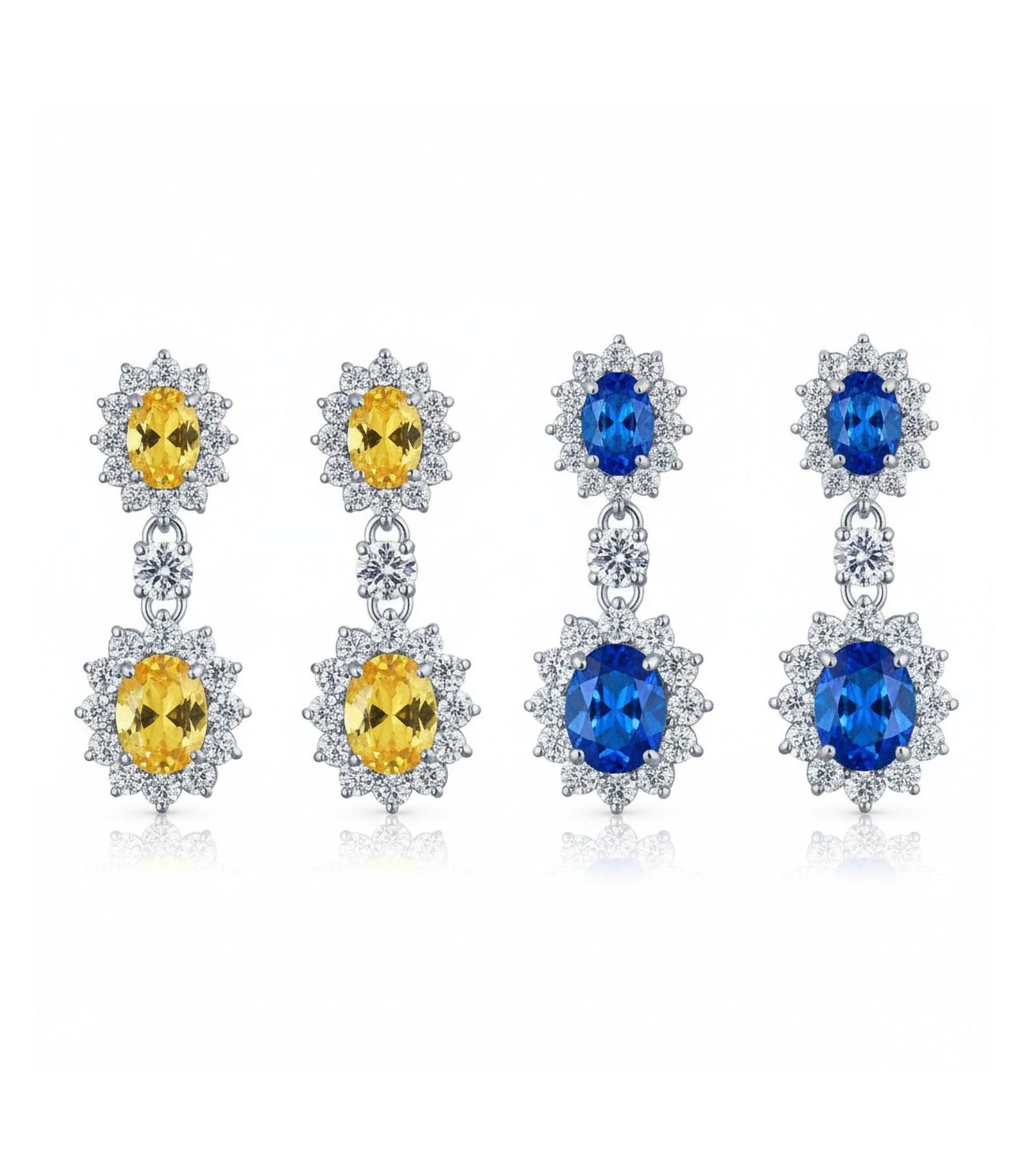 Серьги Bling Jewelry Art Deco Crown Halo с CZ кубическим цирконием