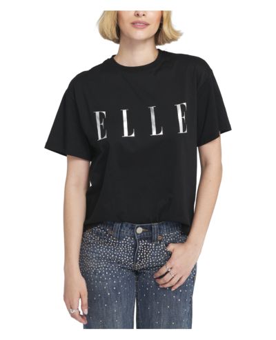 ELLE Collection Женская футболка с логотипом и фольгированным принтом