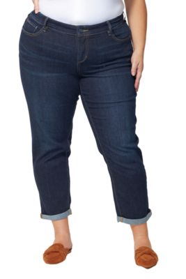 Джинсы SLINK Jeans Women's Denim Mid Rise Boyfriend с подворотами 25.5"