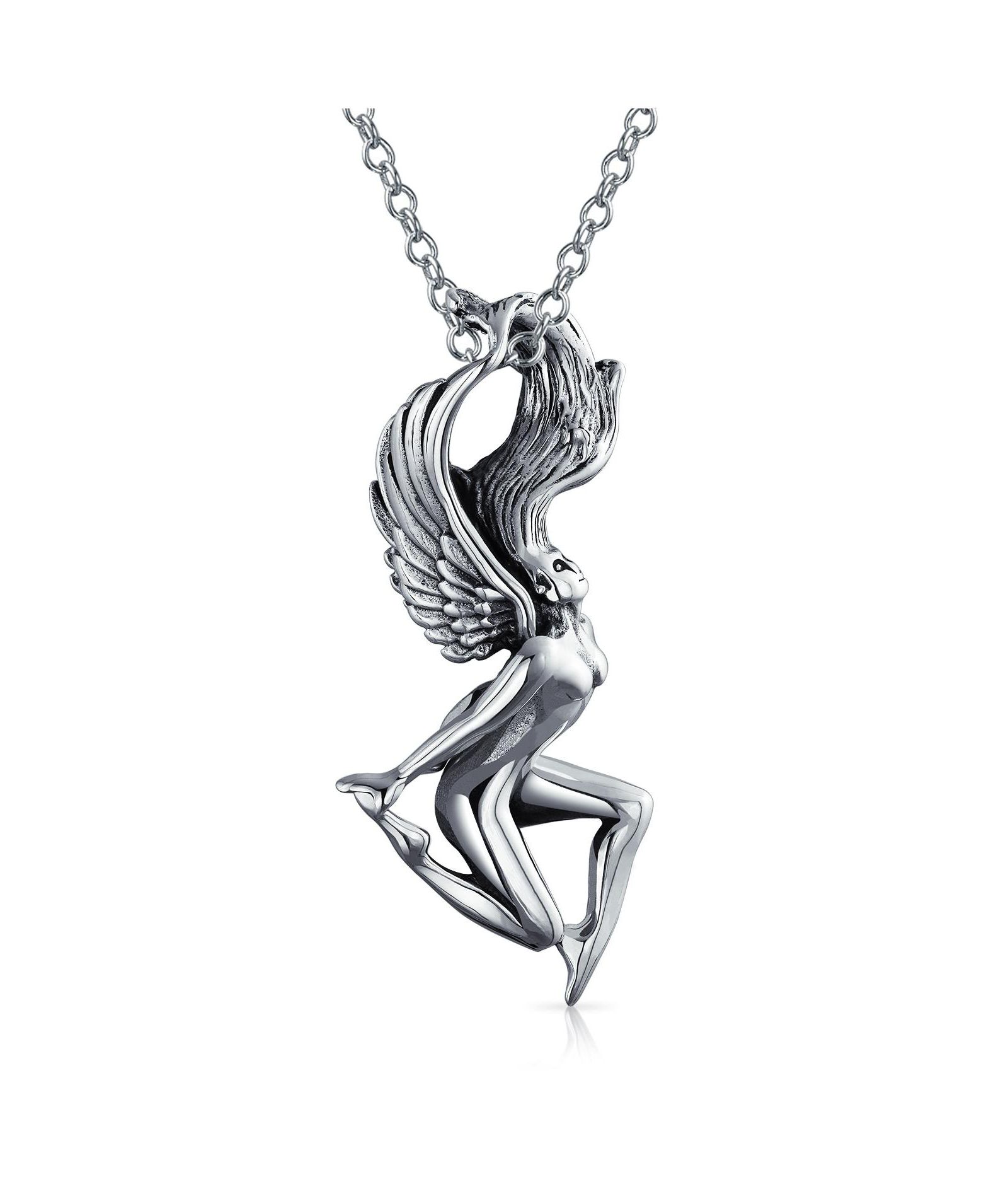Bling Jewelry Винтажный кулон в виде крыльев ангела, серебро .925