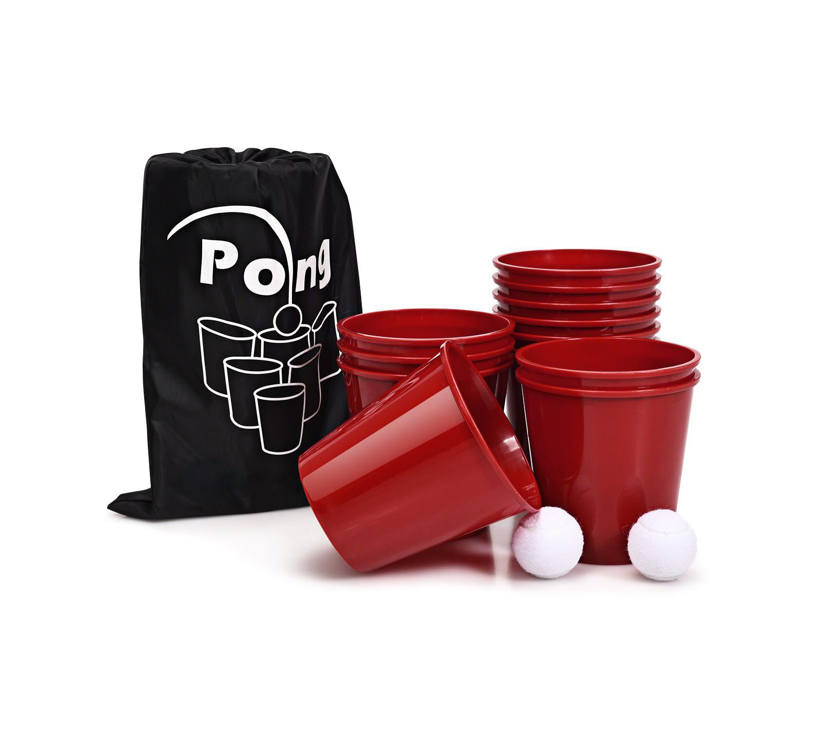 Набор игр для двора SUGIFT Giant Yard Pong с ведрами, мячами и сумкой