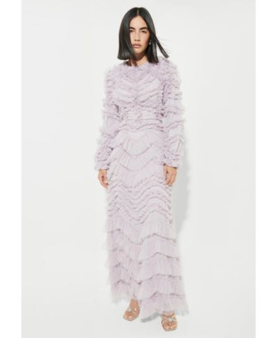 Женское платье Maryisa Modest Ruffle Maxi с дизайнерским рукавом