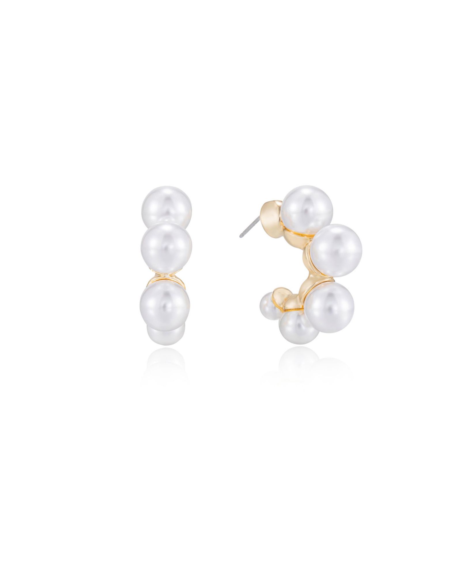 Серьги-кольца ETTIKA Five Imitation Pearls