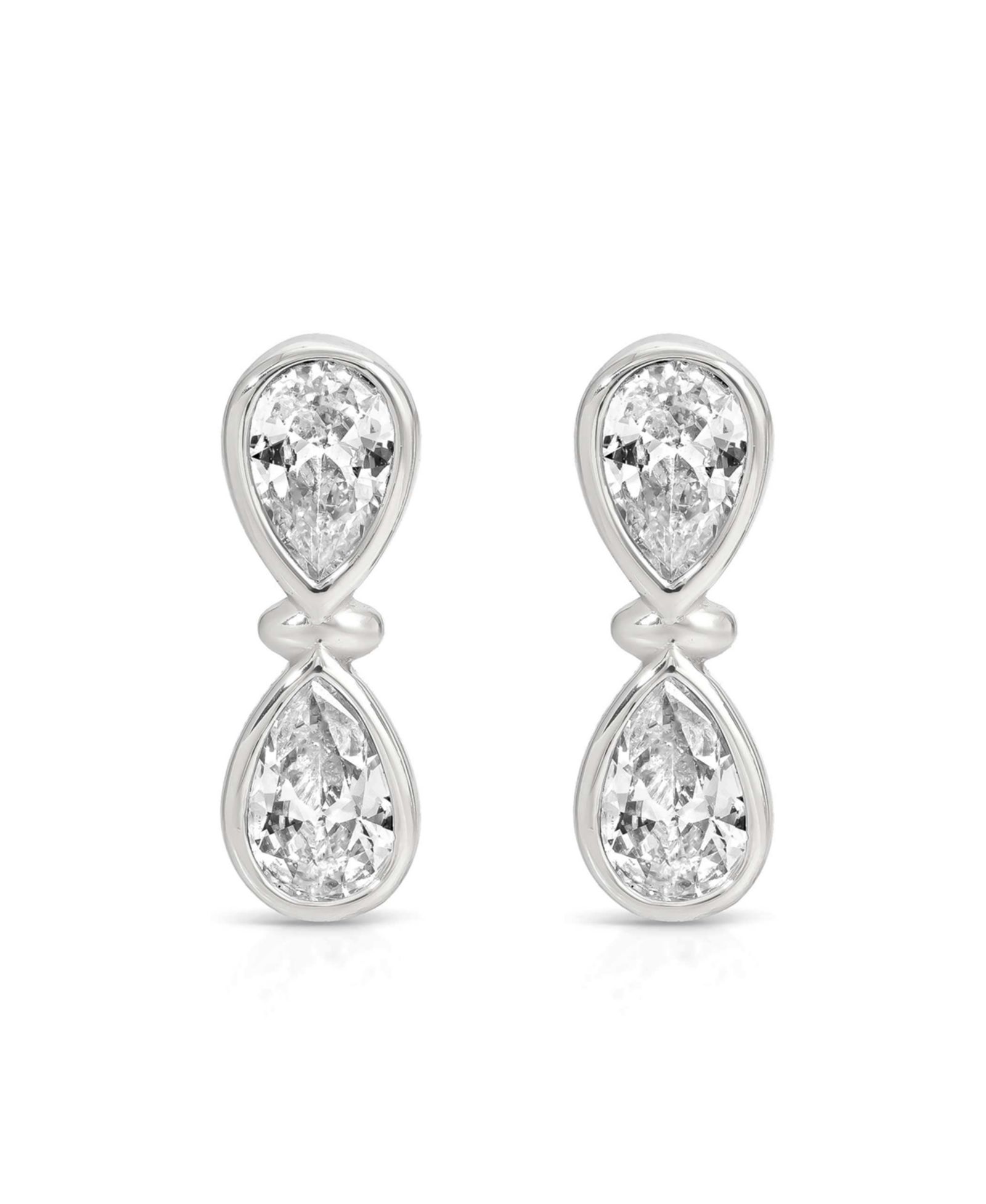 ETTIKA Silver Plated Infinity Crystal Stud Earrings
