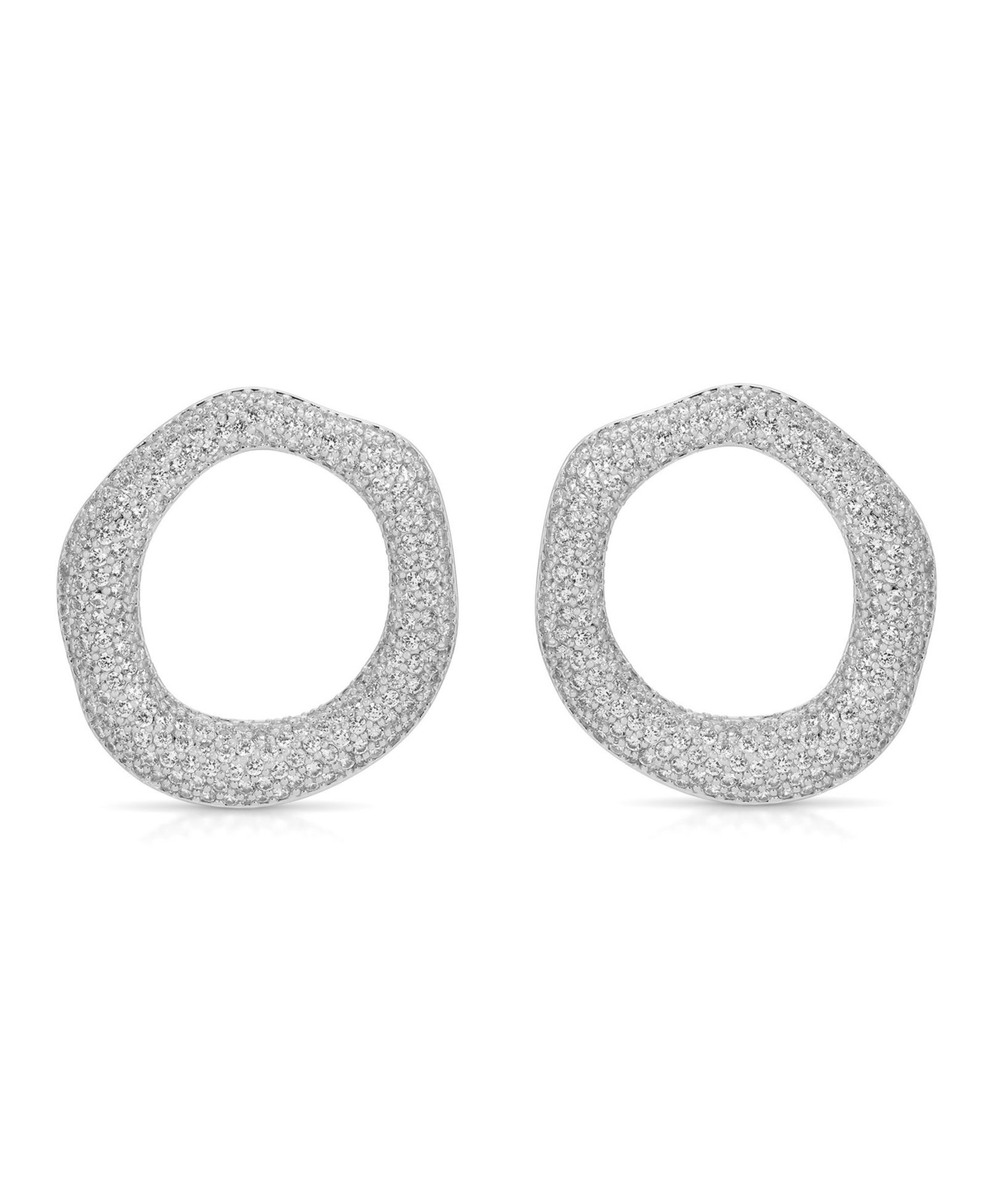 ETTIKA серьги Open Circle Pavè