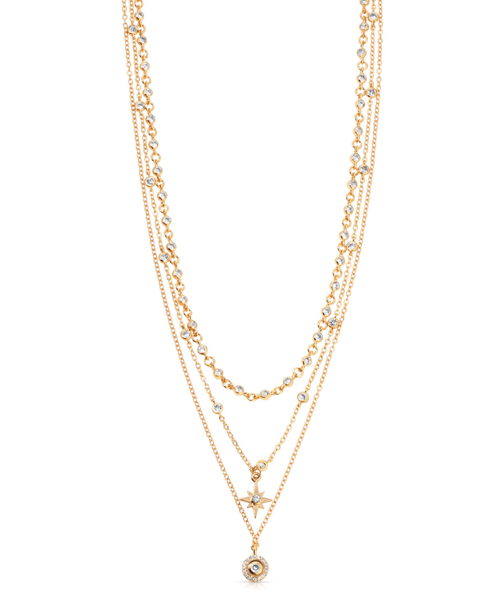 ETTIKA Celestial Triple Chain Layered Necklace