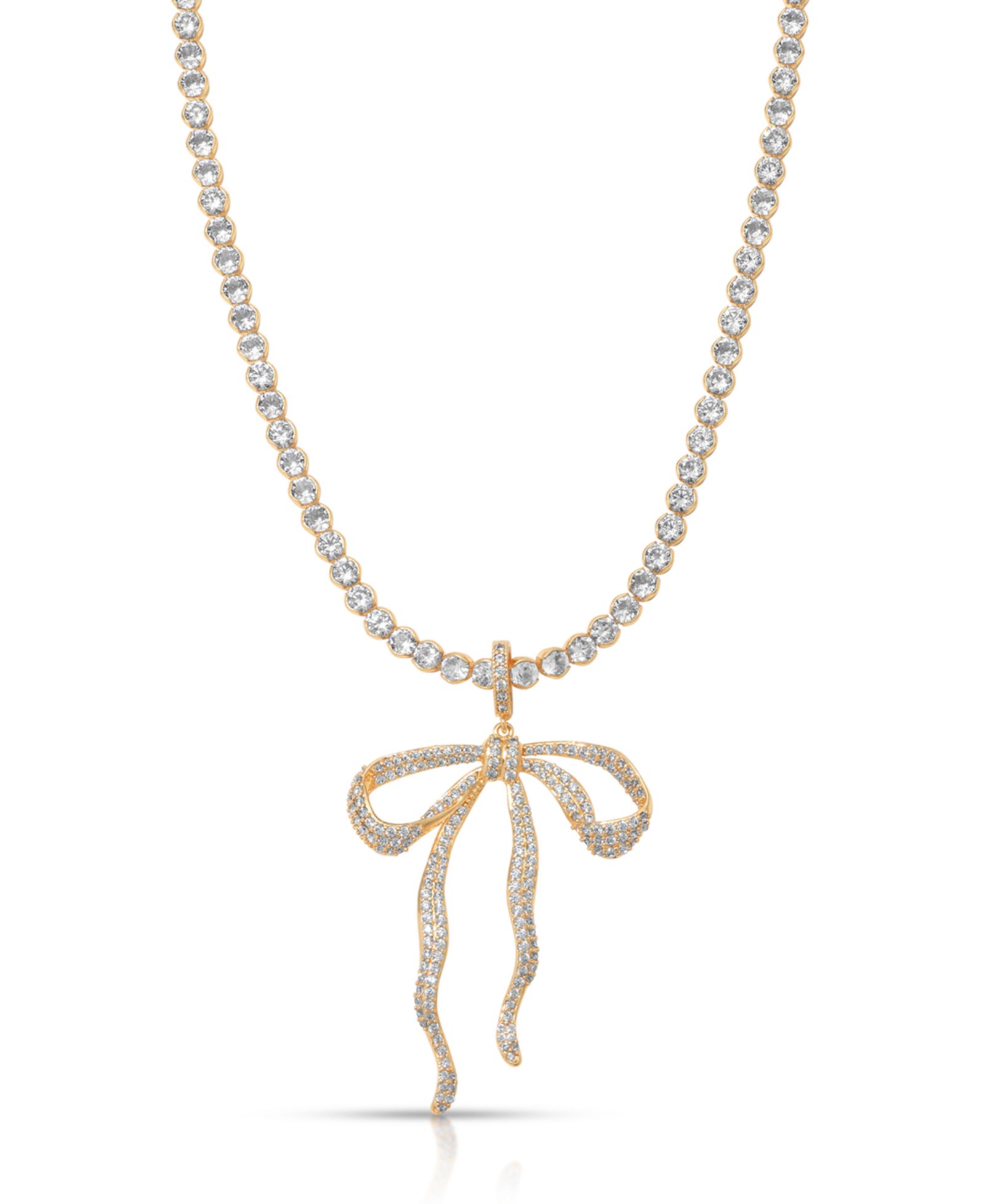 ETTIKA Pave Bow Tennis Necklace