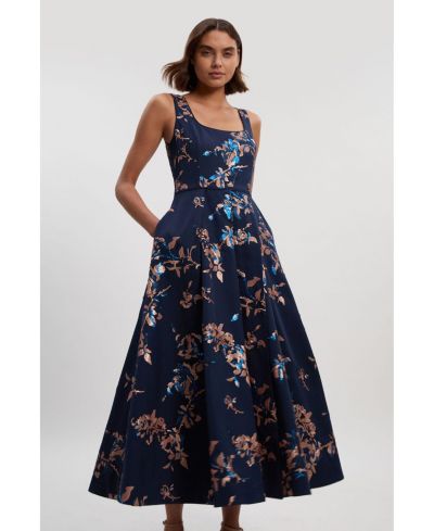 Karen Millen Женское вечернее платье из атласа с пайетками