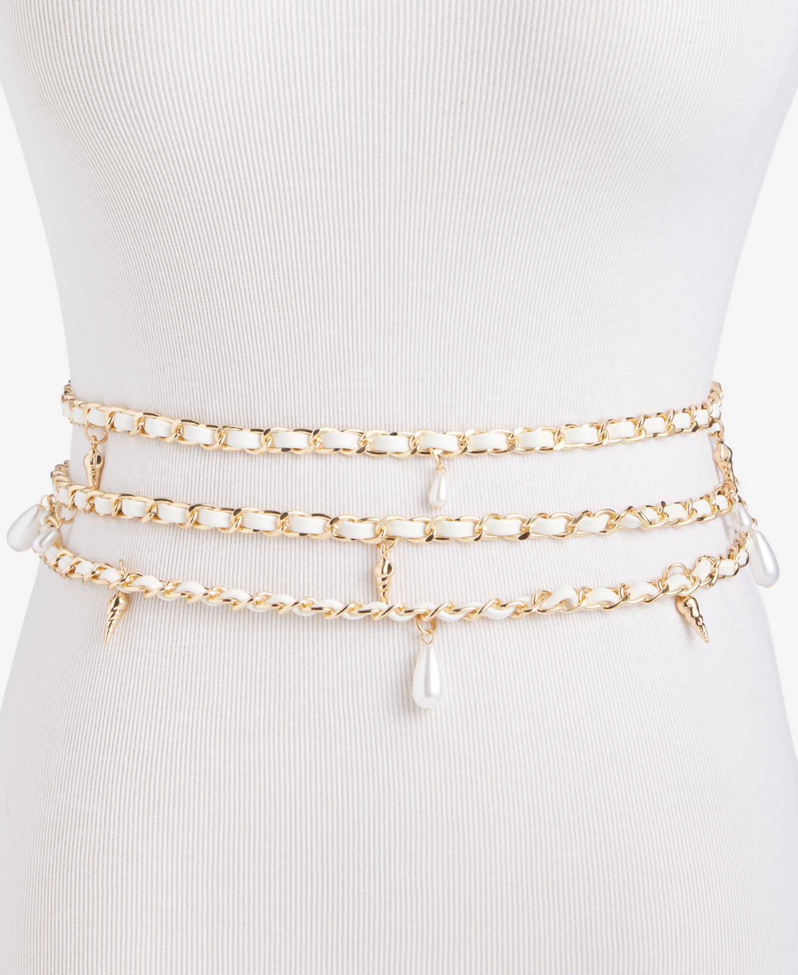 I.N.C. International Concepts Imitation Pearl and Shell Chain Swag Belt, Macy's Exclusive