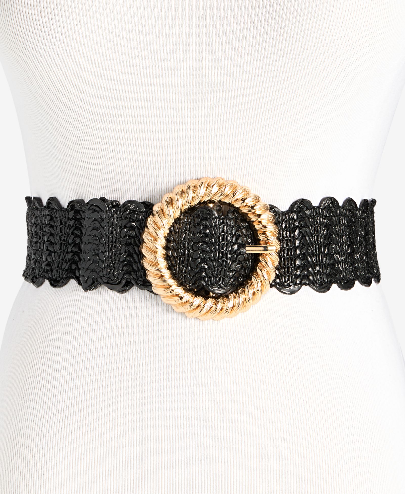 I.N.C. International Concepts Twisted Buckle Stretch Straw Belt, Macy's Exclusive