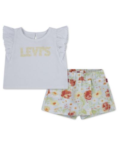 Комплект Levi's для девочек 2-Piece Set (топ и шорты)